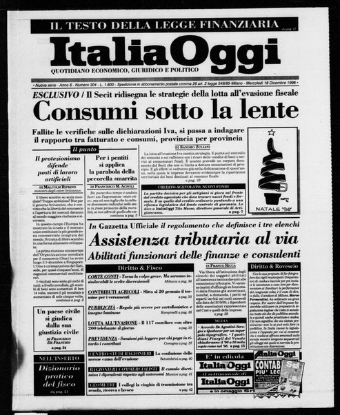 Italia oggi : quotidiano di economia finanza e politica